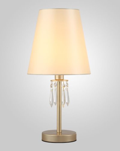 Настольная лампа RENATA LG1 GOLD Crystal Lux бежевая 1 лампа, основание золотое металл в стиле арт-деко  фото 2